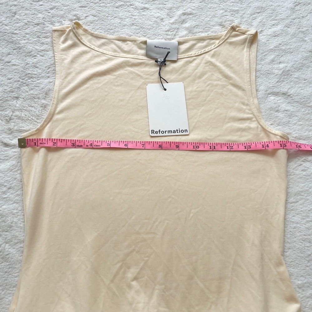 Sleeveless Cream Ruffle-Hem Mini Dress - Picture 6 of 11